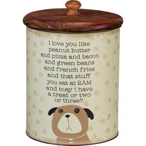 NEW Rustic Dog Treat Tin Canister from Primitives by Kathy